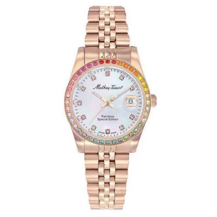 Mathey Tissot Women's Rainbow White Dial Watch - D809PQI