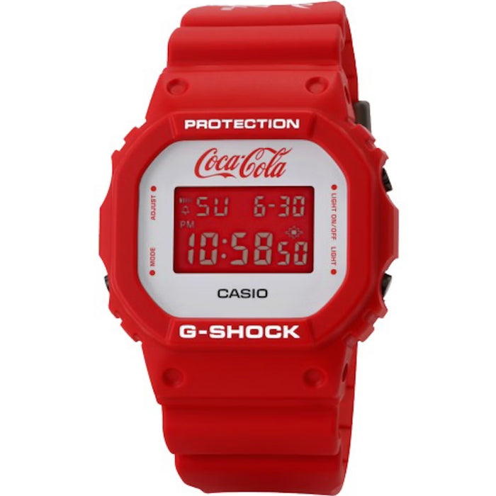 Casio Men's G-Shock 5600 Series Coca Cola Limited Edition White Dial Watch - DW5600CC23-4