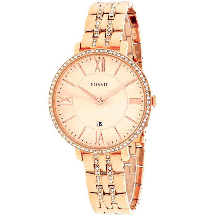 Fossil Women's Jacqueline Rose gold Dial Watch - ES3546
