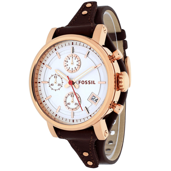 Fossil Women's Original Boyfriend White Dial Watch - ES3616