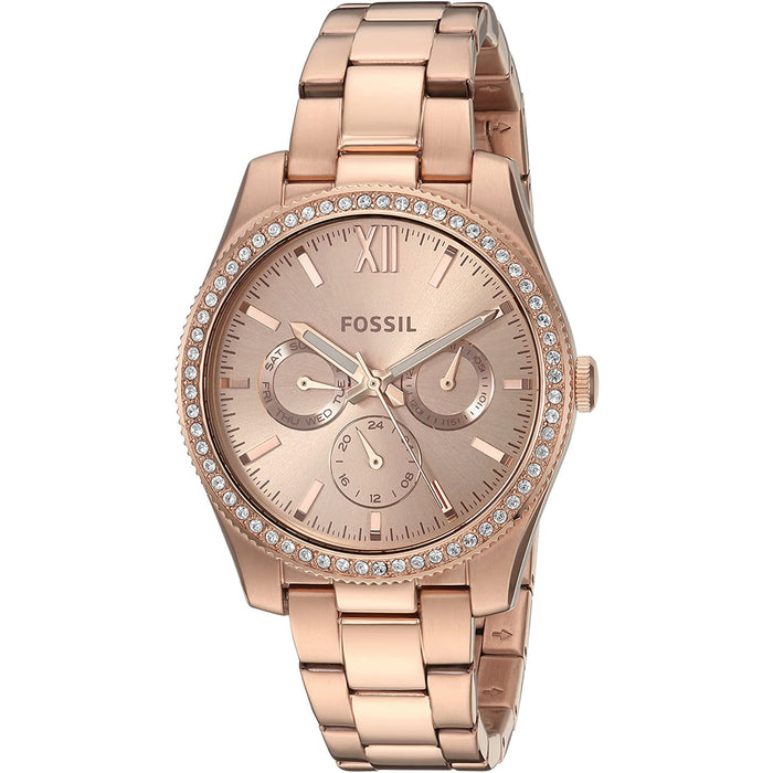 Fossil Women's Scarlette Rose gold Dial Watch - ES4315