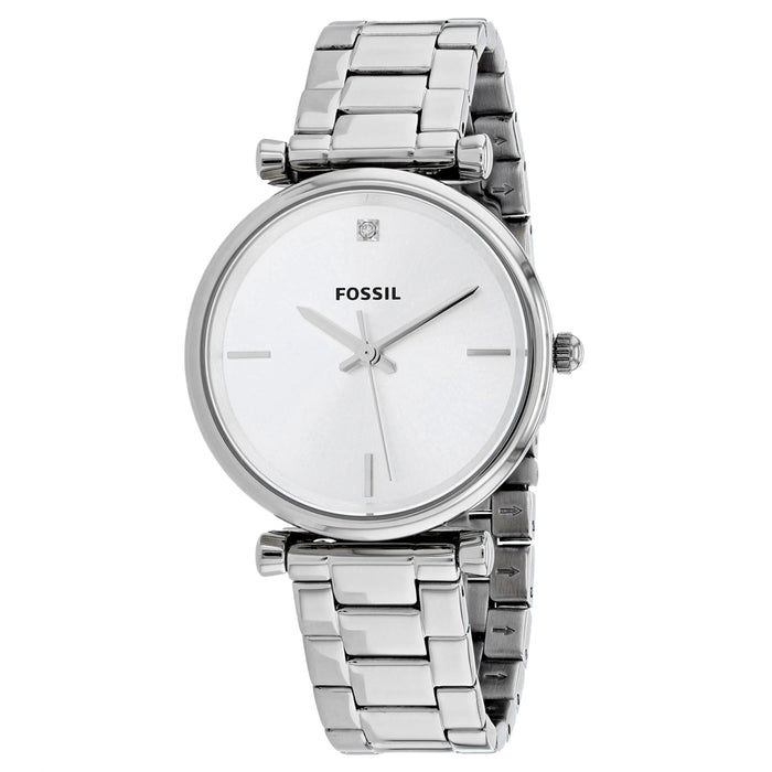 Fossil Women's Carbon Silver Dial Watch - ES4440