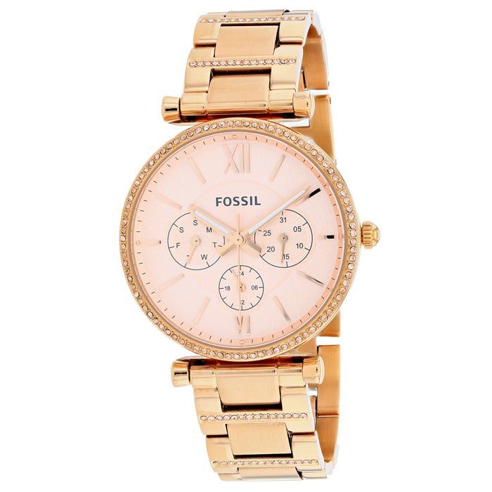 Fossil Women's Carlie Rose gold Dial Watch - ES4542