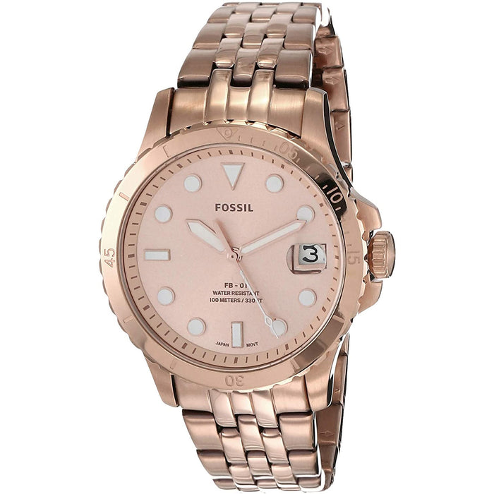 Fossil Women's FB-01 Rose gold Dial Watch
