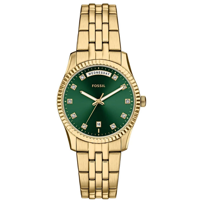 Fossil Women's Scarlette Green Dial Watch - ES5460