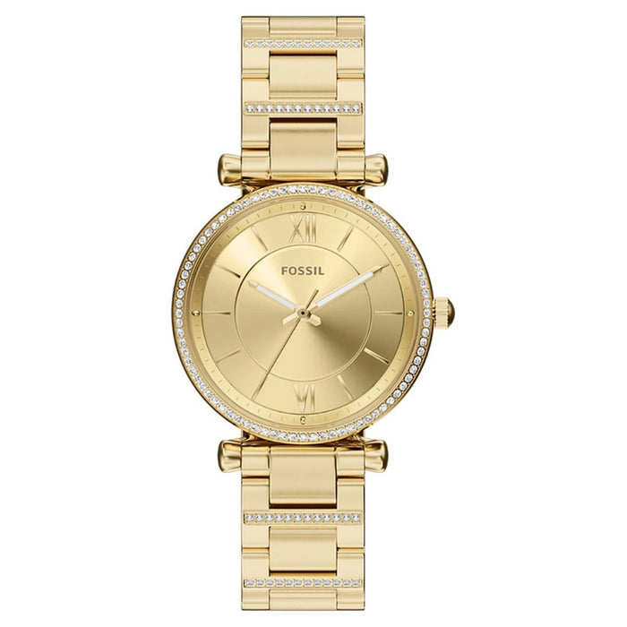 Fossil Women's Carlie Gold Dial Watch - ES5465
