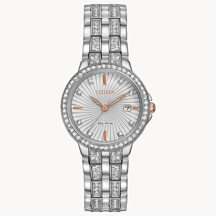 Citizen Women's Silhouette crystal Silver Dial Watch - EW2340-58A
