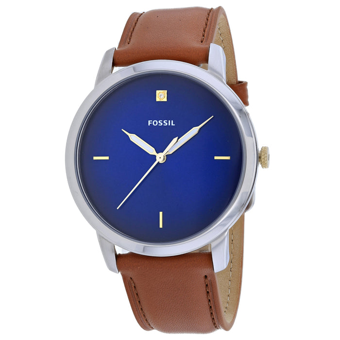 Fossil Men's Minimalist Carbon Blue Dial Watch - FS5499