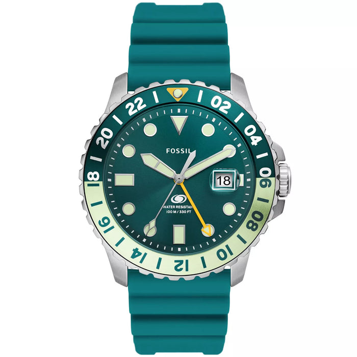 Fossil Men's Blue GMT Green Dial Watch - FS5992