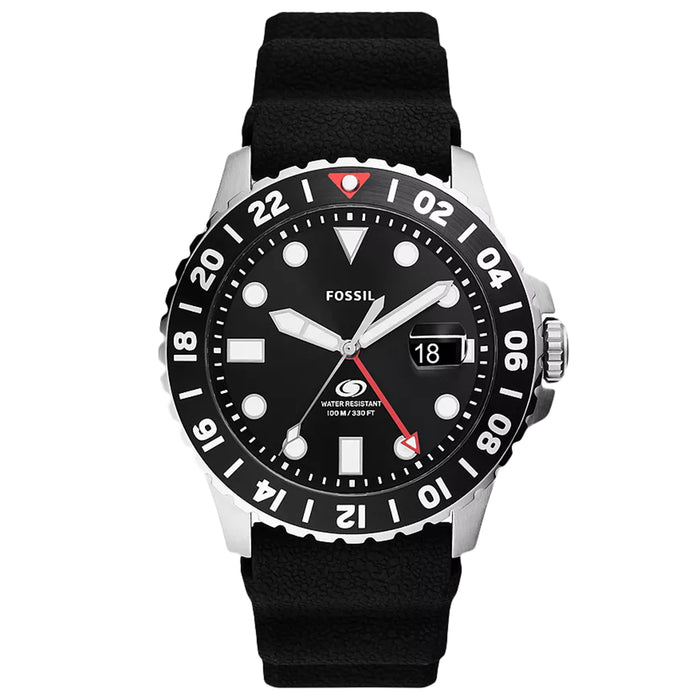 Fossil Men's GMT Black Dial Watch - FS6036