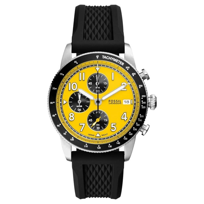 Fossil Men's Sport Tourer Yellow Dial Watch - FS6044