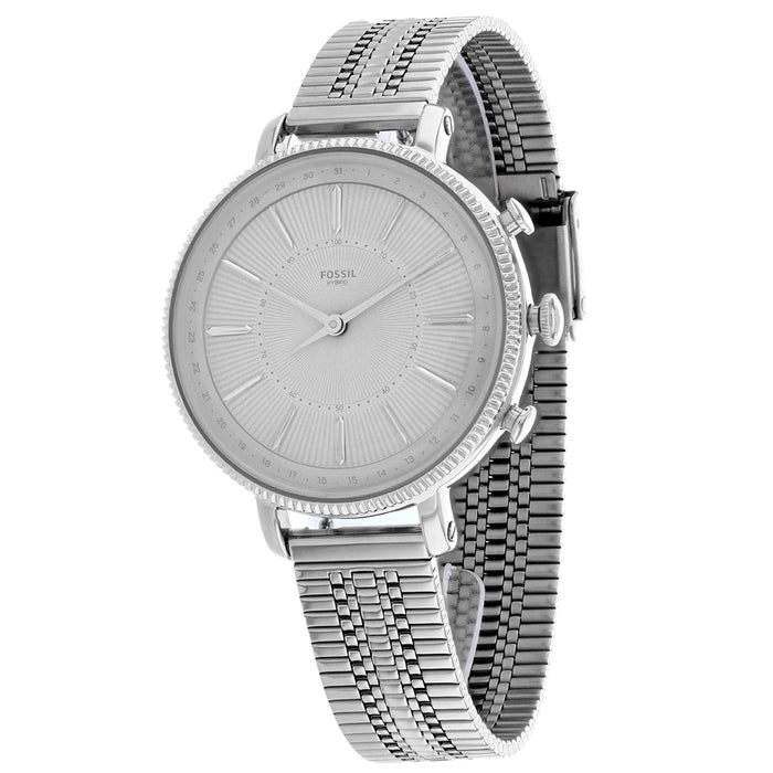 Fossil Women's Hybrid Smartwatch Cameron Silver Watch - FTW5055