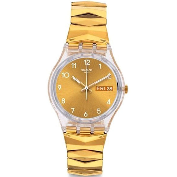 Swatch Men's Classic Gold Dial Watch - GE708B