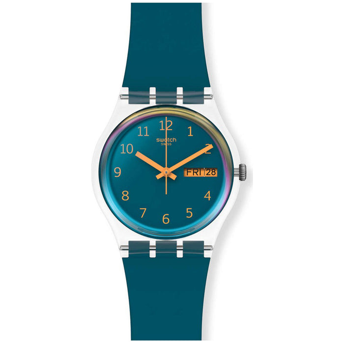 Swatch Women's Blue Away Blue Dial Watch - GE721