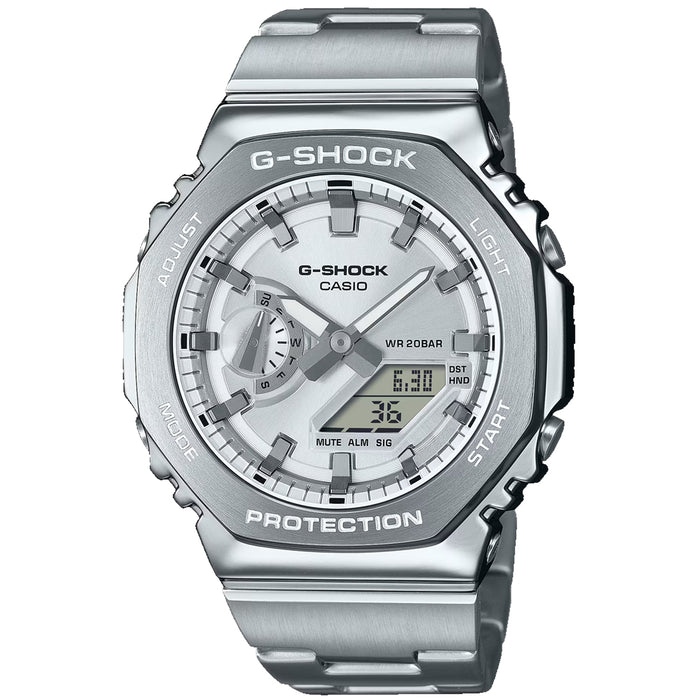 Casio Men's G-Shock G-Steel 2100 Series Silver Dial Watch - GM2110D-7A