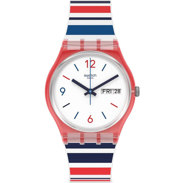 Swatch Men's Sea Barcode White Dial Watch - GR712