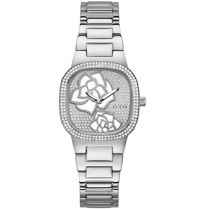 Guess Women's Rose Bud Silver Dial Watch - GW0544L1