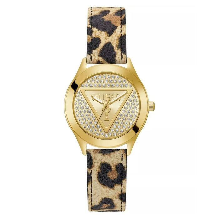 Guess Women's Glitz Plaque Gold Dial Watch - GW0745L2