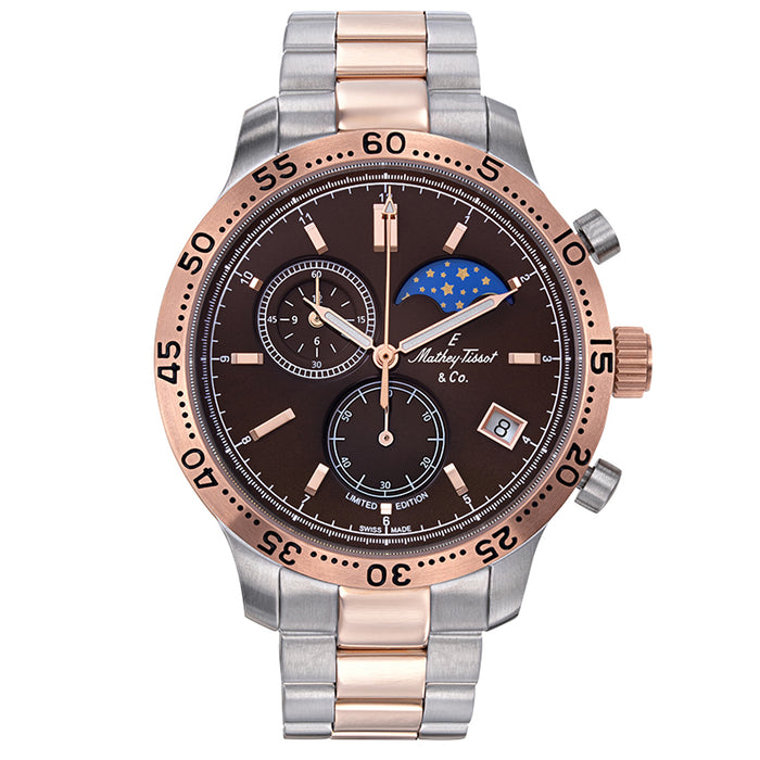 Mathey Tissot Men's Type 23 Moon Phase Brown Dial Watch - H1823MPB