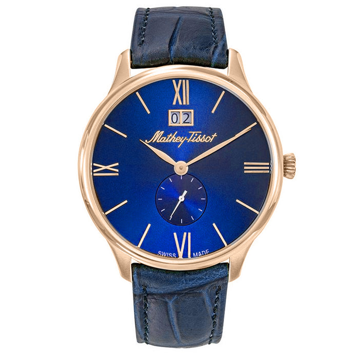 Mathey Tissot Men's Edmond Blue Dial Watch - H1886QPBU