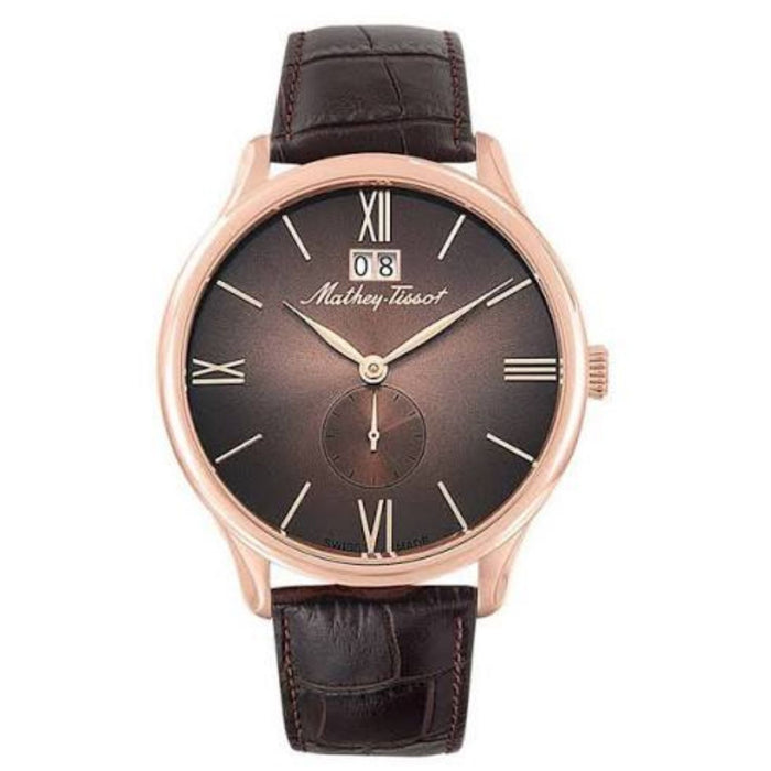 Mathey Tissot Men's Edmond Brown Dial Watch - H1886QPM