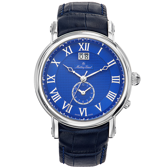 Mathey Tissot Men's Dual Time Blue Dial Watch - H4046ABU