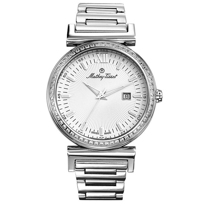 Mathey Tissot Men's Elegance Diamonds White Dial Watch - H410AQI