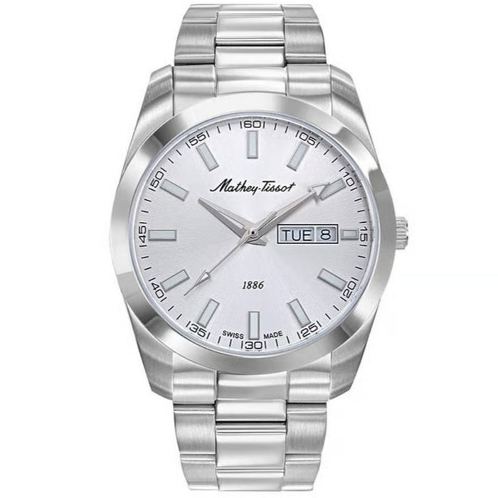 Mathey-Tissot Men's Mathy I Day-Date Silver Dial Watch - H453AS