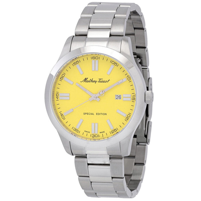 Mathey Tissot Men's Mathy I Jumbo Yellow Dial Watch - H455J