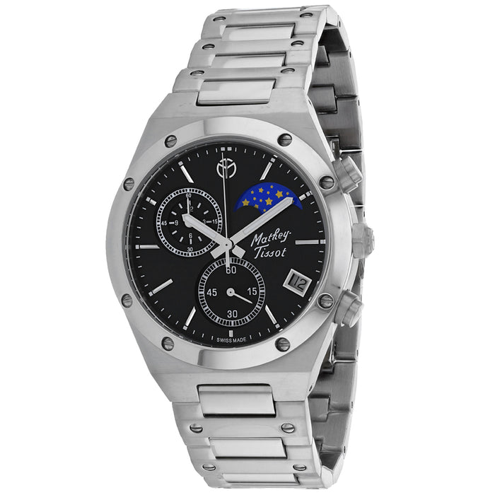 Mathey Tissot Men's Elisir Moon Black Dial Watch - H680CHAN