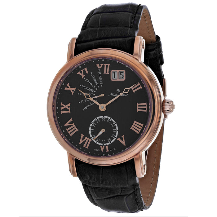 Mathey Tissot Men's Retrograde Black Dial Watch - H7020PN
