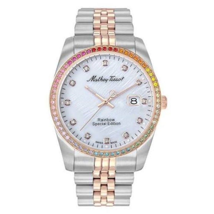 Mathey Tissot Women's Rainbow White Dial Watch - H809BQI