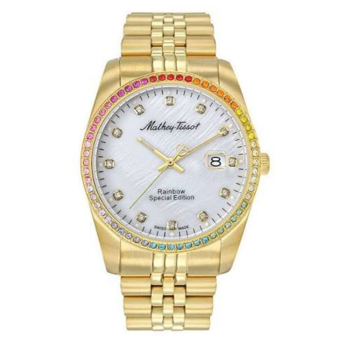 Mathey Tissot Women's Rainbow White Dial Watch - H809PQYI