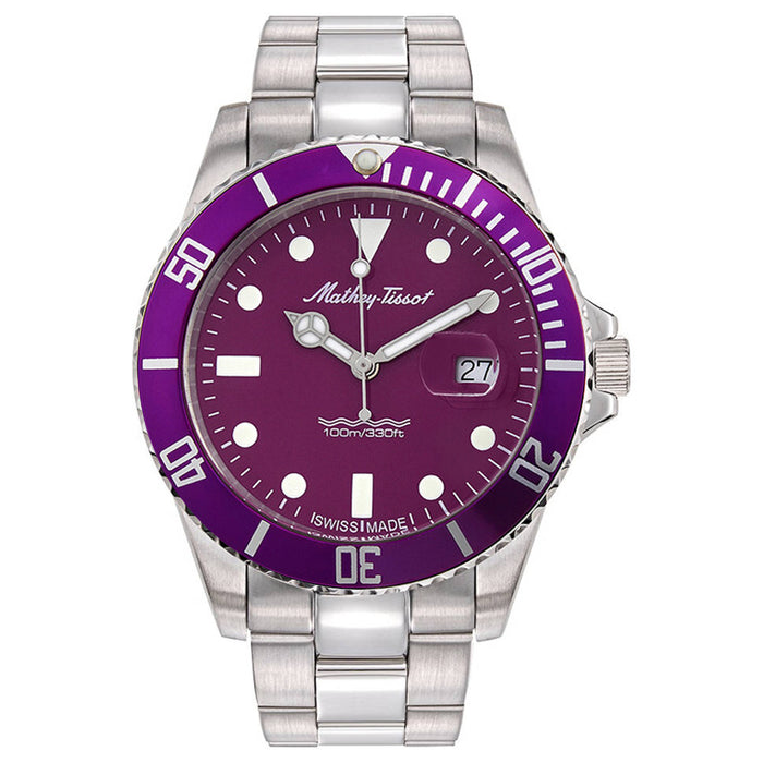 Mathey Tissot Men's Mathy Vintage Q. 42mm LE Purple Dial Watch - H908AVL