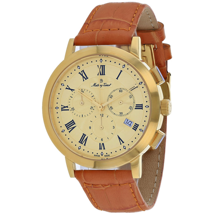 Mathey Tissot Men's Sport Classic Gold Dial Watch - H9315CHRLPDI