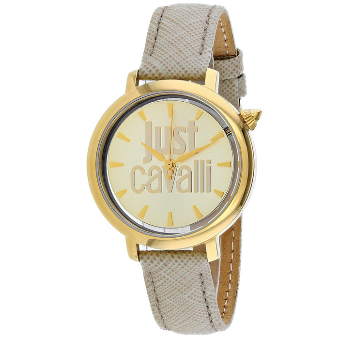 Just Cavalli Women's Logo Gold Dial Watch - JC1L007L0025