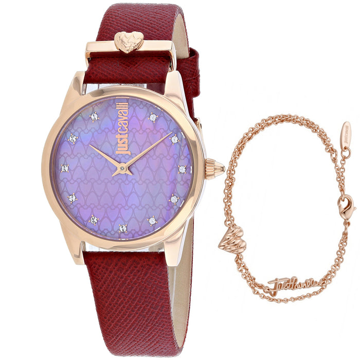 Just Cavalli Women's Vale Purple Mother of Pearl Dial Watch - JC1L010L0535