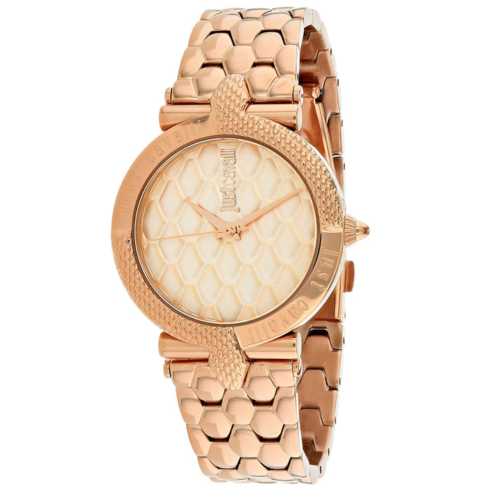 Just Cavalli Women's Carattere Rose Gold Dial Watch - JC1L047M0075