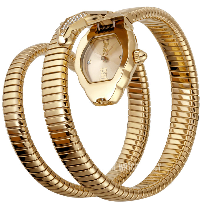 Just Cavalli Women's Glam Chic Snake Gold Dial Watch - JC1L073M0025