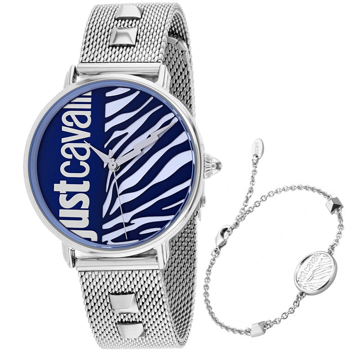 Just Cavalli Women's Zebra Blue Dial Watch - JC1L077M0065
