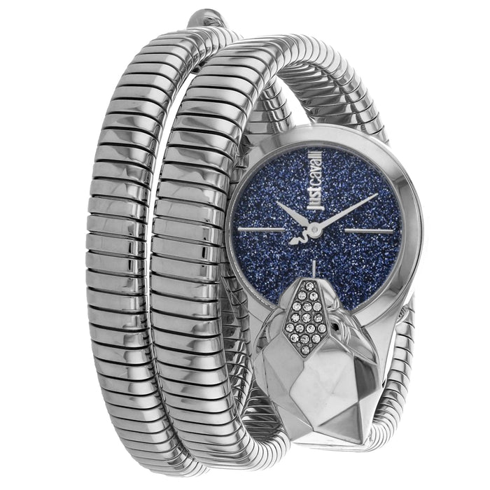 Just Cavalli Women's Glam Snake Blue Dial Watch - JC1l114M0025