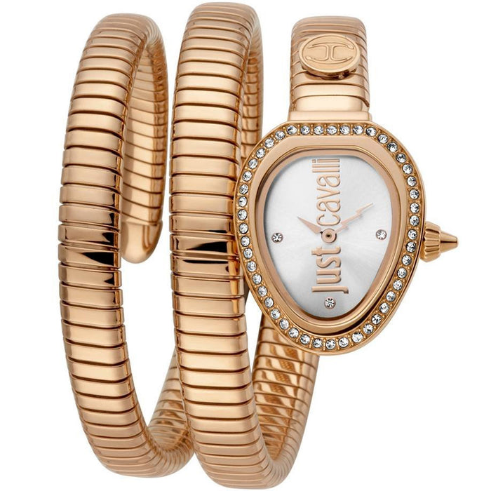 Just Cavalli Women's Snake Mirror Silver Dial Watch