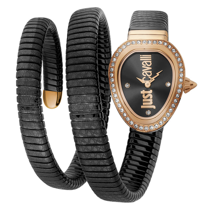 Just Cavalli Women's Serpente Doppio Black Dial Watch