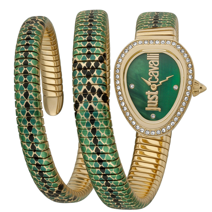 Just Cavalli Women's Serpente Doppio Green Dial Watch