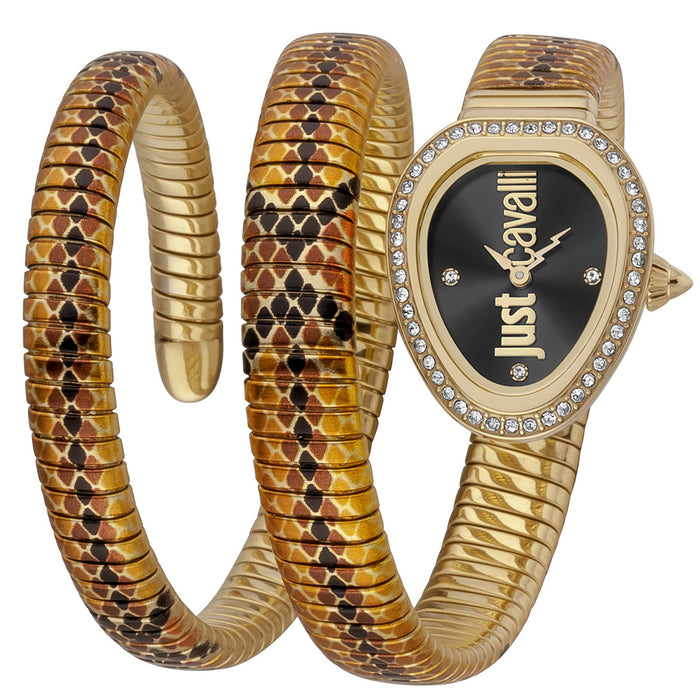Just Cavalli Women's Serpente Doppio Black Dial Watch