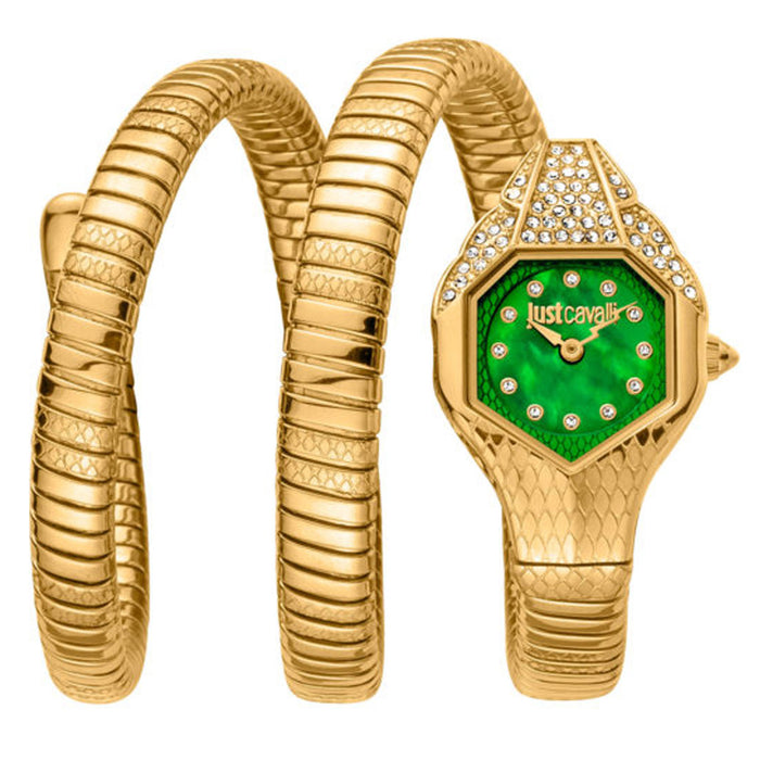 Just Cavalli Women's Snake Green Dial Watch - JC1L193M0035
