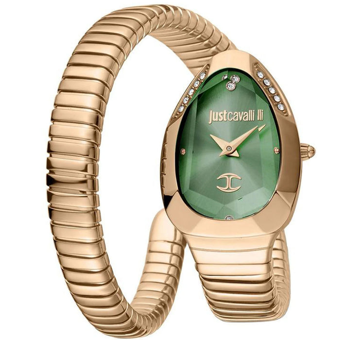 Just Cavalli Women's Snake Green Dial Watch - JC1L208M0055