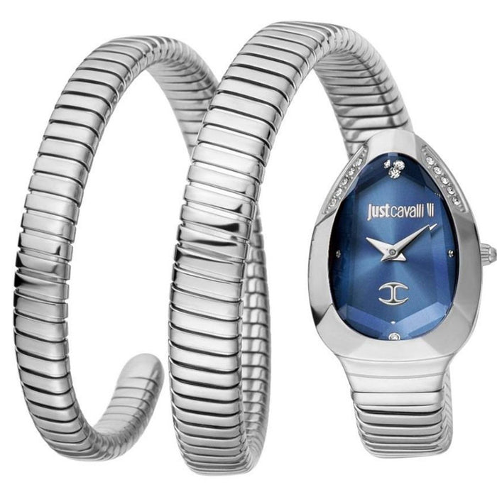 Just Cavalli Women's Signature Snake Blue Dial Watch - JC1L209M0025