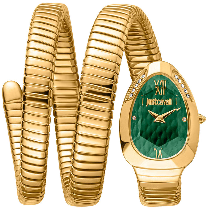 Just Cavalli Women's Snake Green Dial Watch - JC1L224M0045