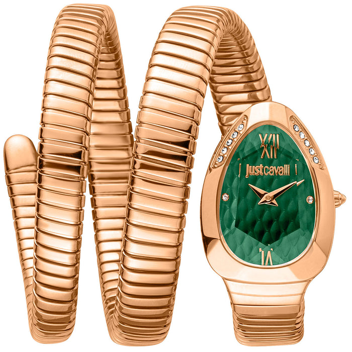 Just Cavalli Women's Snake Green Dial Watch - JC1L224M0055